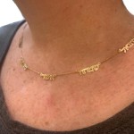 14K Gold Multiple Hebrew Name Necklace