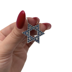 Star of David Pendant with Sapphires in 14K Gold – Large