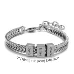 Dad Bracelet in Stainless Steel with Personalized Names Engraved
