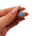 Blue Opalite Teardrop Earrings in 14K Gold