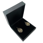 Vintage Style Blue Sapphire Earrings in 14K Gold
