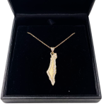 Diamond Map of Israel Am Israel Chai October 7 Pendant in 14K Gold