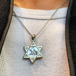 Star of David Jude Never Again October 7 Pendant in 14K Gold