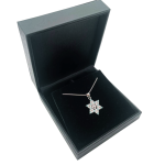 Star of David with Am Israel Chai Pendant in 14K Gold with White and Blue Diamonds