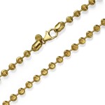 14K Gold Medium Diamond Cut Ball Chain – 4 MM