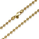 14K Gold Medium Ball Chain – 4 MM Smooth Ball