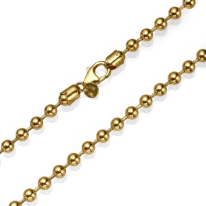 14K Gold Medium Ball Chain - 4 mm Smooth Ball