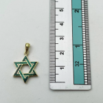 Eilat Stone Star of David Pendant in 14K Gold – 18 mm Size