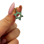 Eilat Stone Star of David Pendant in 14K Gold – 18 mm Size