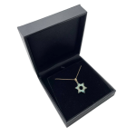 Eilat Stone Star of David Pendant in 14K Gold – 18 mm Size