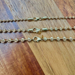 14K Gold Medium Diamond Cut Ball Chain – 4 MM