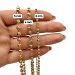 14K Gold Medium Diamond Cut Ball Chain – 4 MM