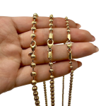 14K Gold Medium Diamond Cut Ball Chain – 4 MM