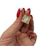 Roman Glass and Yemenite Filigree 14K Gold Earrings – Square