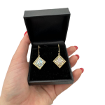 Roman Glass and Yemenite Filigree 14K Gold Earrings – Square