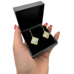 Roman Glass and Yemenite Filigree 14K Gold Earrings – Square