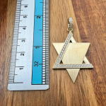 Large Diamond Star of David Pendant in 14K Gold – 1.5″