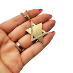 Large Diamond Star of David Pendant in 14K Gold – 1.5″