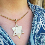 Large Diamond Star of David Pendant in 14K Gold – 1.5″