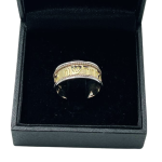 Hebrew Wedding Ring in 14K Two Tone Gold – “For you are holy to me”