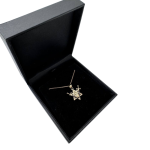 Two Swords Lion of Judah and Star of David Pendant in 14K Gold with Black Diamonds