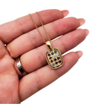 Hoshen Pendant Rectangle in 14K Gold with Gemstones