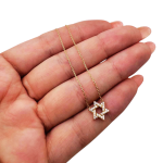 Diamond Star of David Necklace in 14K Gold – 10 mm