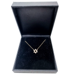 Diamond Star of David Necklace in 14K Gold – 10 mm