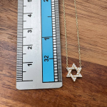 Diamond Star of David Necklace in 14K Gold – 10 mm