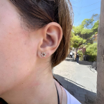 Star of David Diamond Stud Earrings in 14K Gold