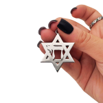 Heavyweight Large Star of David and Chai Pendant in 14k Gold for Men