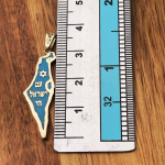 Map of Israel with Am Israel Chai and Star of David – 14K Gold Pendant with Blue Enamel