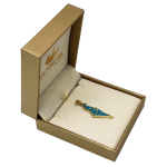 Map of Israel with Am Israel Chai and Star of David – 14K Gold Pendant with Blue Enamel