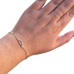 Map of Israel, Chai and Star of David Charm Bracelet in 14K Gold