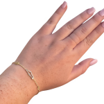 Map of Israel, Chai and Star of David Charm Bracelet in 14K Gold