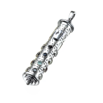 Mezuzah Shin Pendant in 14K White Gold with Hoshen Precious Stones