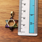 Colorful Gemstones Star of David Pendant in 14K Gold – 21 mm