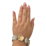 Nugget Bracelet in Silver and Gold – Jerusalem Stone design