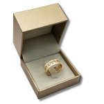 14k Gold Textured Cutout Hebrew Wedding Ring – 8 mm Width