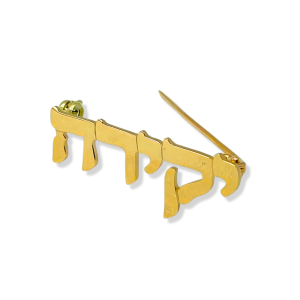 14K Gold Hebrew Name Pin