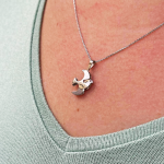 Dove of Peace Pendant in 14K Gold with Diamond and Ruby Gemstone – Reversible