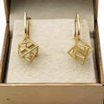 Merkaba Star of David 3D Earrings in 14K Gold