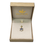 Diamond Star of David Pendant in 14K Yellow & White Gold with Blue Enamel – Small