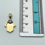 Diamond Hamsa Evil Eye Pendant in 14K Gold