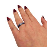 Ani Ledodi Diamond Hebrew Wedding Ring in 14K Gold and Blue Enamel