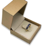Ani Ledodi Diamond Hebrew Wedding Ring in 14K Gold and Blue Enamel