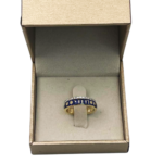 Ani Ledodi Diamond Hebrew Wedding Ring in 14K Gold and Blue Enamel