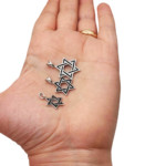 Star of David Pendant in 14K White Gold with Black Enamel