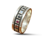 Sterling Silver 12 Tribes Hoshen Ring with Natural Gemstones
