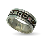 Sterling Silver 12 Tribes Hoshen Ring with Natural Gemstones